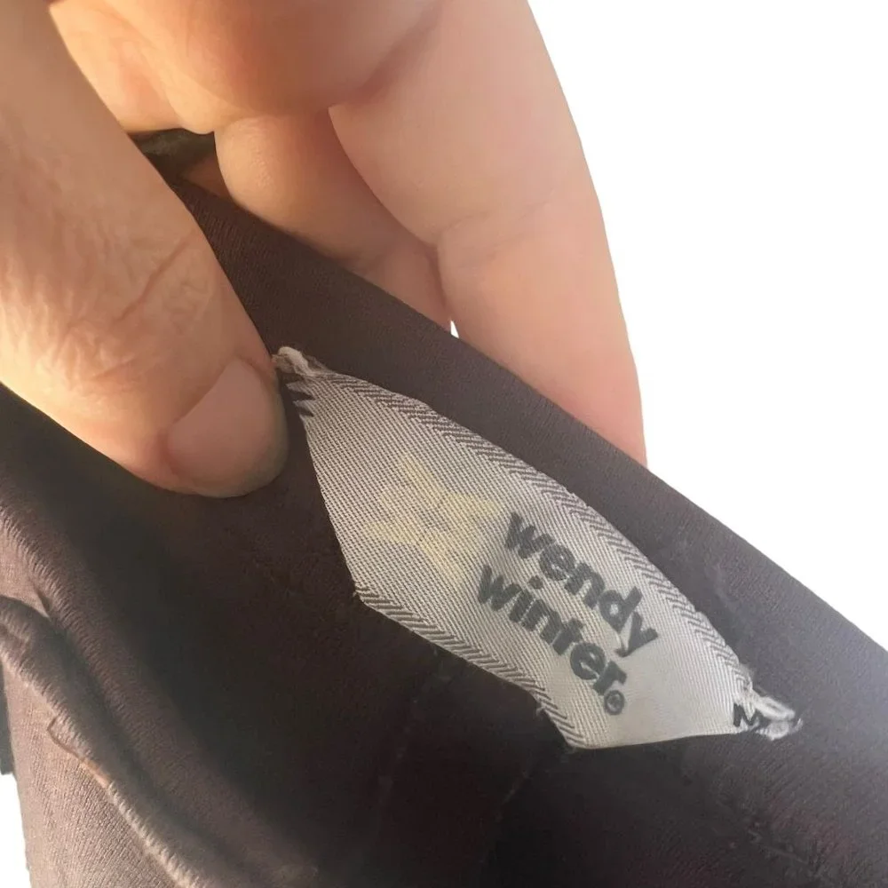 Vintage 70s Dark Brown High Rise Wide Leg Medium Tall - Picture 4 of 9